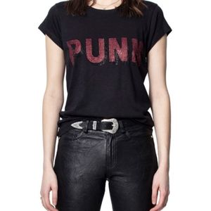 Zadig & Voltaire Skinny 3D Punk Rhinestone Tee